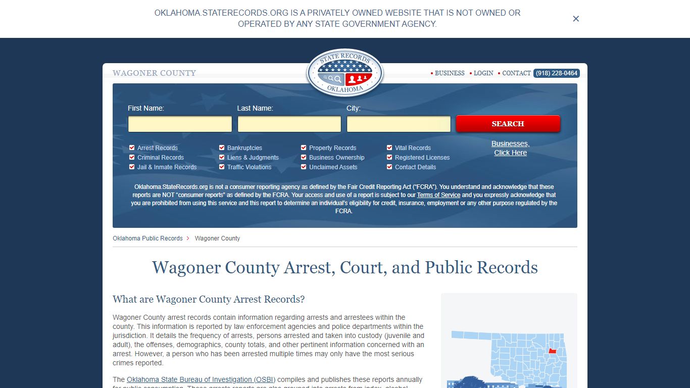 Wagoner County Arrest, Court, and Public Records