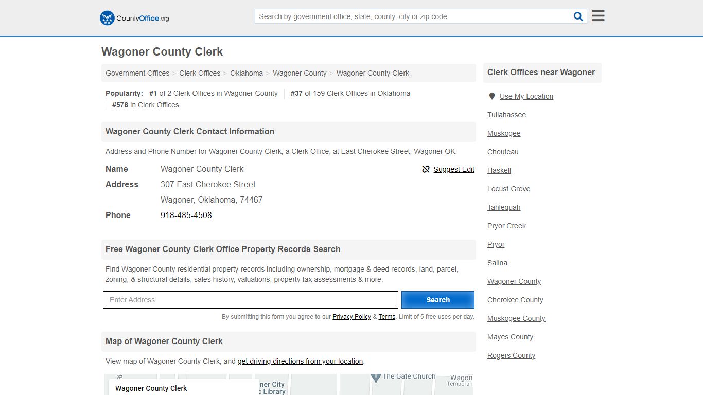 Wagoner County Clerk - Wagoner, OK (Address and Phone)